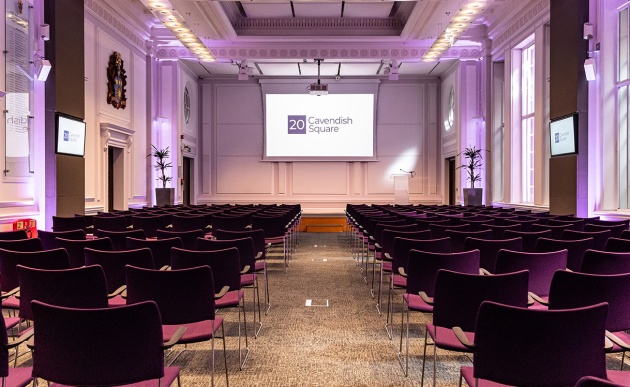 Cowdray Hall conference space set up in theatre style